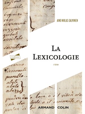 cover image of La lexicologie